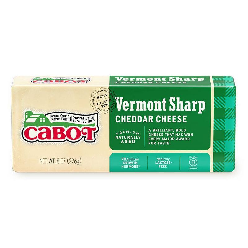 Cabot Creamery Vermont Sharp Cheddar Cheese - 8oz, 1 of 4