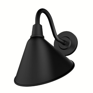 Hunter Fans 13" Cassius Outdoor Wall Light Matte Black Finish - 1 Light, WeatherMax Rated, Corrosion Resistant, Modern Design - 1 of 1