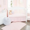 Everyday Kids 2 Pack Girls Fitted Crib Sheets - 100% Cotton, Pink Owls & Hearts, Solid Pink - Fits Standard Crib Mattress 28"x52" - 4 of 4