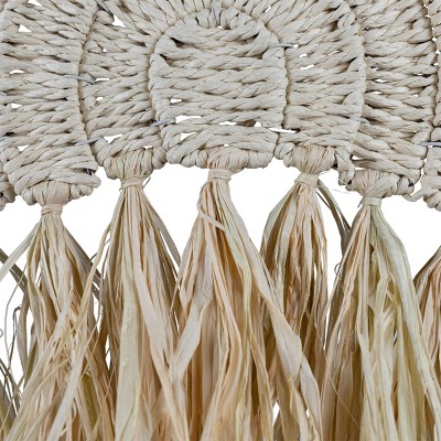 Natural Seagrass and Raffia Arch Hanging Wall Accent