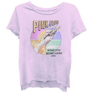 Ladies Pink Floyd Rock Shirt - Pink Floyd Dark Side of the Moon Vintage Tee (Washed Light Pink, Large) - 1 of 4