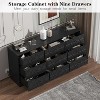 9 Drawer Dresser, 63'' Wooden Large Dresser with Power Outlet Wide Drawer, Modern Chest of Drawers for Closet, Storage Organizer Long Dresser - 4 of 4