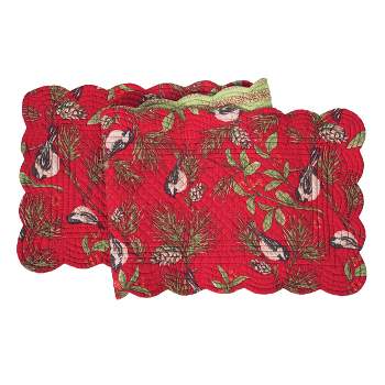 C&F Home 14" x 51" Chickadee Red Table Runner