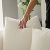 VYNXARIA 102.36 inch Mid Century Modern Sectional Curved Sofa Couch,Upholstered 4-Seat Sofa Boucle Fabric Cream Style Couch for Apartment,White - 2 of 4