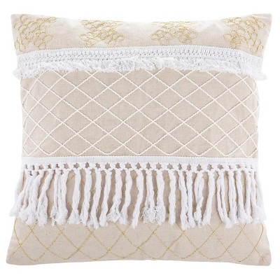 Gurti Pillow - White/Beige - 18"X18" - Safavieh