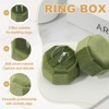Unique Bargains Velvet Octagon Wedding Proposal Engagement 2 Slot Jewelry Storage Ring Box - 3 of 4
