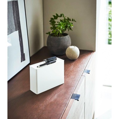 White Steel Magnetic Face Mask Dispenser with Lid