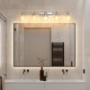 Chrome Bathroom Vanity Light Fixtures - Wall Mount Over Mirror with Hammered Glass Shade E26 Socket - Stylish Lighting for Bathroom and Hallway - 4 of 4