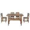 Janey 6-piece Acacia Wood Patio Dining Set, Outdoor Furniture with Removable Cushions, Ergonomic Chairs and Bench - Maison Boucle - 2 of 4