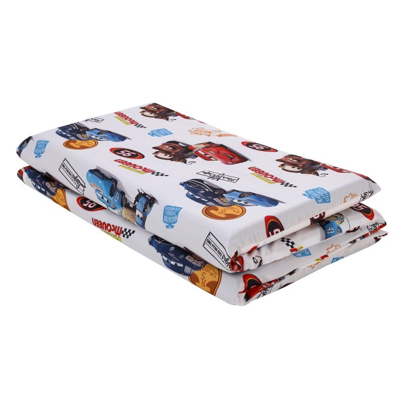 Disney Cars Radiator Springs White, Blue, and Red Lightning McQueen and Tow-Mater Preschool Nap Pad Sheet, 2 of 6