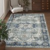 9x12 Washable Rug – Vintage Distressed Low Pile Ultra-Thin Non-Slip Non-Shedding Foldable Accent Carpet for Bedroom, Living Room, Denim - 3 of 4
