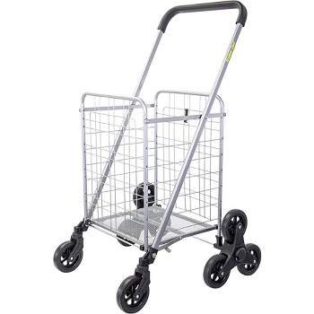 Stair Climber Cruiser Cart Shopping Grocery Rolling Folding Laundry Basket on Wheels Foldable Utility Trolley Compact Lightweight Collapsible