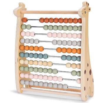 Childlike Behavior Math Counting Toy Made of Wooden Beads and Rack - Toddlers and 1st Grade Kids