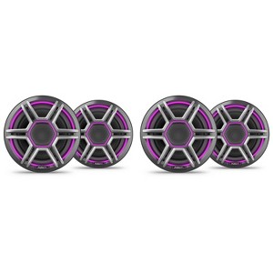 Garmin Fusion 2 Pairs Apollo AP-FL65SPG 6.5" LED Marine Speakers Sport Grills, Gray, Pair - 1 of 4