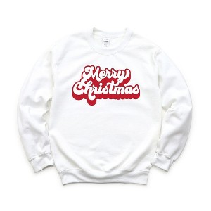 Simply Sage Market Women's Graphic Sweatshirt Retro Merry Christmas - 1 of 2