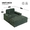 42" Chaise Lounge Sofa Bed with Storage Ottoman, Faux Rabbit Fur Sleeper Chair with Cup Holders for Living Room Bedroom-3irtyhousy - 4 of 4