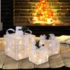 Angel Sar 3-Piece LED Lighted Gift Box Set, 60 Warm White Lights, ABS Plastic with Cotton Thread Finish, Battery Powered for Indoor Outdoor Decor - 2 of 4