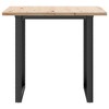 vidaXL Dining Table - Solid Wood Pine & Steel - O-Frame - Living Room/Kitchen/Dining Room - 31.5"x31.5"x29.7" - Brown Square Color - Rustic Look - 4 of 4