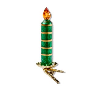 TAG Vintage Candle Clip Ornament Green - 1 of 1