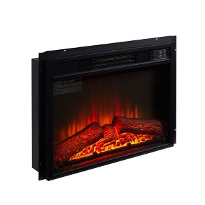 NicBex 18 Inch Electric Fireplace with 3 Levels Adjustable Brightness Flame Heater Fireplace 1400W Heat,Overheating Protection,Black - 1 of 4