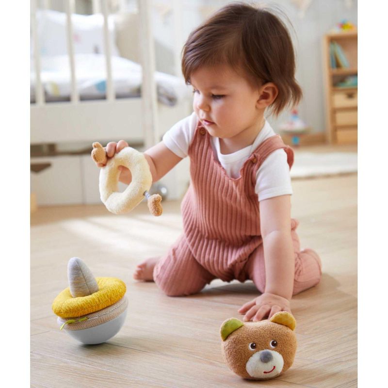 HABA Roly Poly Bear Soft Wobbling & Chiming Baby Toy, 4 of 8