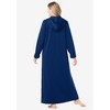 Dreams & Co. Plus Size Petite Long Hooded Fleece Sweatshirt Robe - 3 of 4