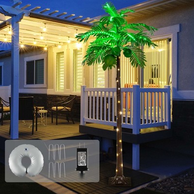 6 FT LED Lighted Artificial Palm Tree with Coconuts and Lights