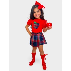 Little Miss Perfect Plaid Skort Set Mia Belle Girls - 1 of 4