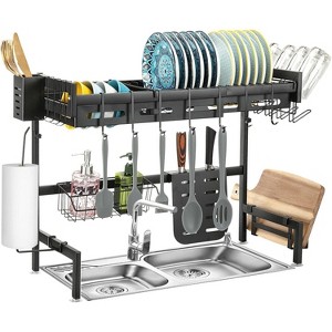 Over Sink Stainless Steel Dish Drying Rack, Adjustable Multifunctional Dish Drainer for Kitchen Storage Countertop Organization, 25.6-35.5in - 1 of 4