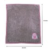 Bacati - Owls Grey with Grey Border Embroidered Baby Plush Blanket - 3 of 3