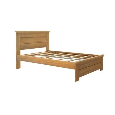 Max & Lily Twin Bed Frame with Panel Headboard, Modern Farmhouse Solid Wood Platform Bed