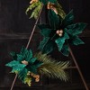 Forest Green Poinsettia Stem (Set of 2) - 2 of 4