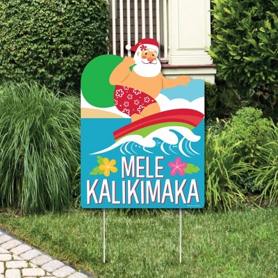 Big Dot of Happiness Tropical Christmas - Party Decorations - Beach Santa Holiday Party Welcome Yard Sign