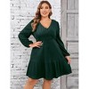 Womens Plus Size A Line Wrap Sweater Dress Casual - 3 of 4