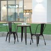 Emma and Oliver Indoor/Outdoor Dining Table, 23.75" Round All Weather Poly Resin Top with Steel Base - 2 of 4