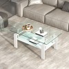Anybear Tempered Clear Glass Coffee Table, 2-Layers - 2 of 4