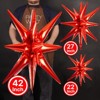 PartyWoo Foil Balloons Red Star Starburst 42 27 22 Inch - 2 of 4