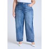 ELOQUII Women's Plus Size Two Tone High Rise Straight Leg Jean - 3 of 4