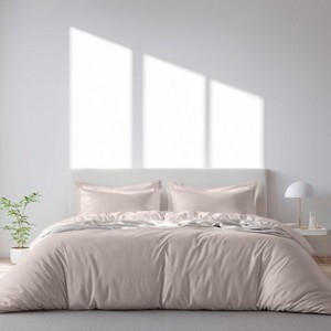 White Classic Luxury Soft Comforter Cover Set - Microfiber Duvet Cover with Zipper, 2 Pillow Shams - Comforter Not Included - 1 of 4