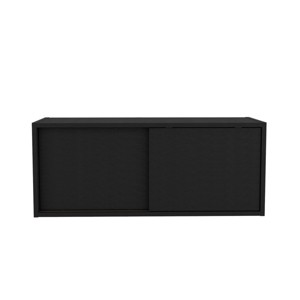 GlasFlength File Cabinets Wall File Holder Wall Cabinet 2 Doors Wall Mounted Storage Cabinet Simple for Home Office, Black, 13"*32"*13" - 1 of 4