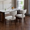Lyngins Modern Set of 2 Armless Dining Chair, Farmhouse Linen-Upholstered Accent Chair with Rubberwood Legs, Versatile Kitchen Chair for Home - 4 of 4