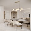 PAKOKULA 7-Light Modern Brush Brass Linear Dimmable Chandelier with White Frosted Glass Shade - 2 of 4