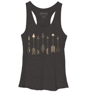 Women's Design By Humans Be Brave Little Arrow (gold) By staceyroman Racerback Tank Top - 1 of 2