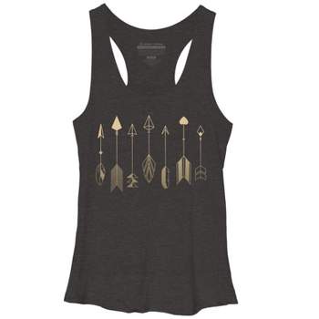 Women's Design By Humans Be Brave Little Arrow (gold) By staceyroman Racerback Tank Top