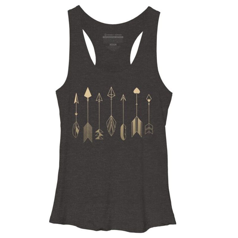 Women's Design By Humans Be Brave Little Arrow (gold) By staceyroman Racerback Tank Top, 1 of 3
