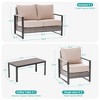 Sonkuki Outdoor Furniture Set Patio Conversation Sofa with Coffee Table Set, All-Weather PE Rattan Couch with Cushion - 3 of 4
