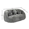 Grungis Bean Bag Sofa,High Back Beanbag Chair with Pillows,Oversized Lounge Sofa for Couples,Comfy Couch for Living Room Bedroom - 3 of 4