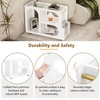 NicBex Mobile Nightstand with Lockable Wheels and Golden Round Rod,Bedside Table with Fluted Tempered Glass,Modern Side Table for Bedroom - 4 of 4