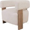 HomeRoots 31" White and Brown Boucle and Solid Wood Arm Chair - 4 of 4