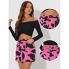 INSPIRE CHIC Women's Cow Print Casual Elastic Back High Waist Mini Short Skirt - 2 of 4